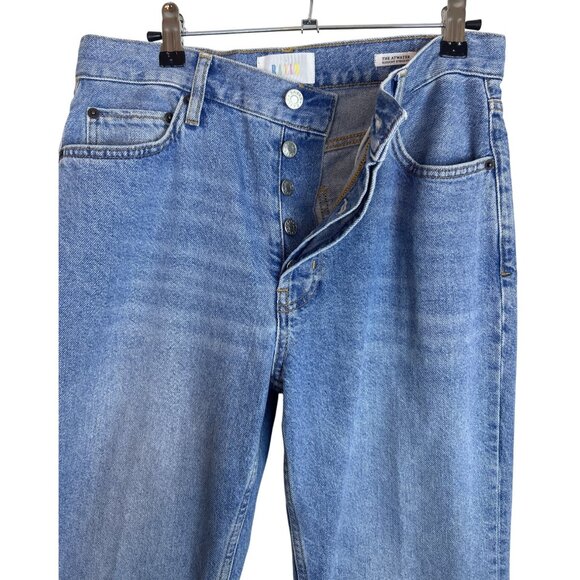 Rails The Atwater Slouchy Women's 27 Straight Jeans Dip Dye Blue/White Denim - Picture 2 of 10